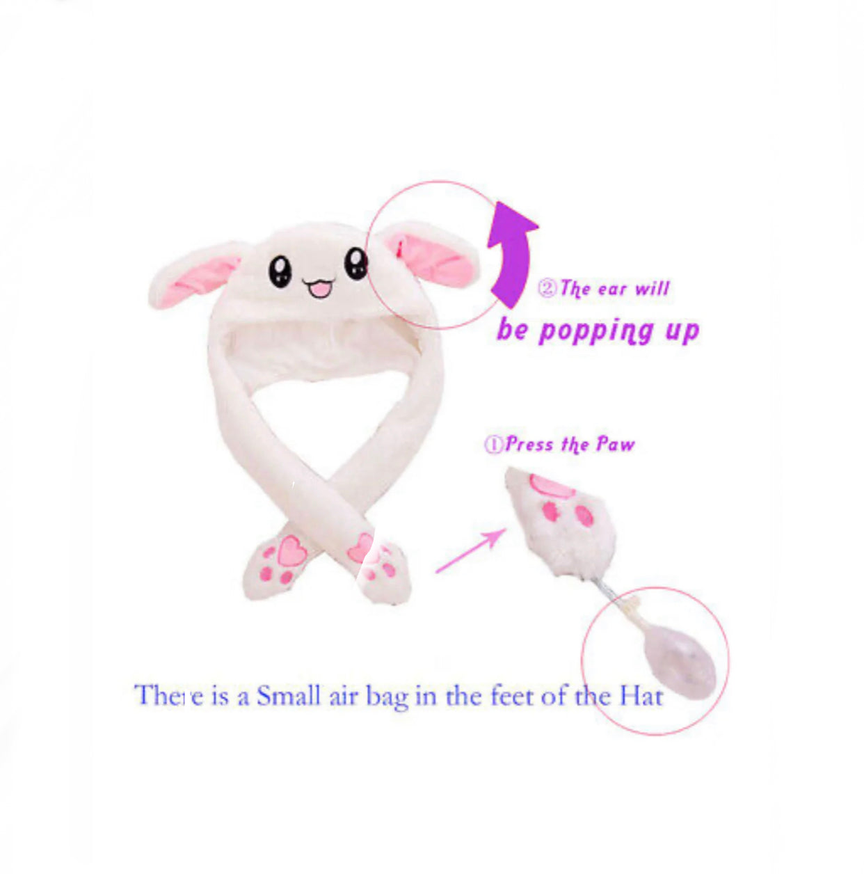 Rabbit Hat Ear Pop Up Kids Hat