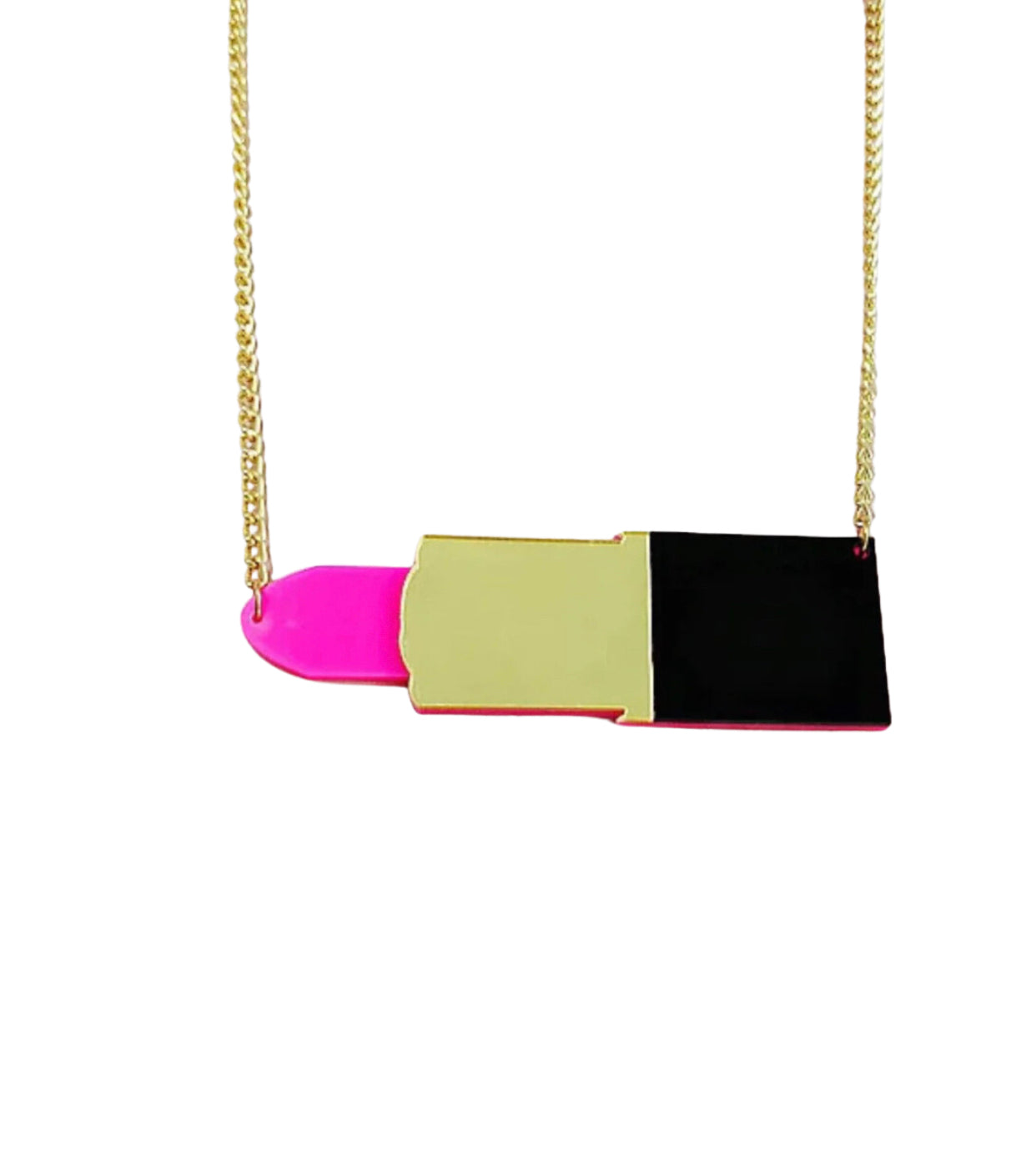 Big Lipstick Pendant Necklace Women Acrylic Jewelry