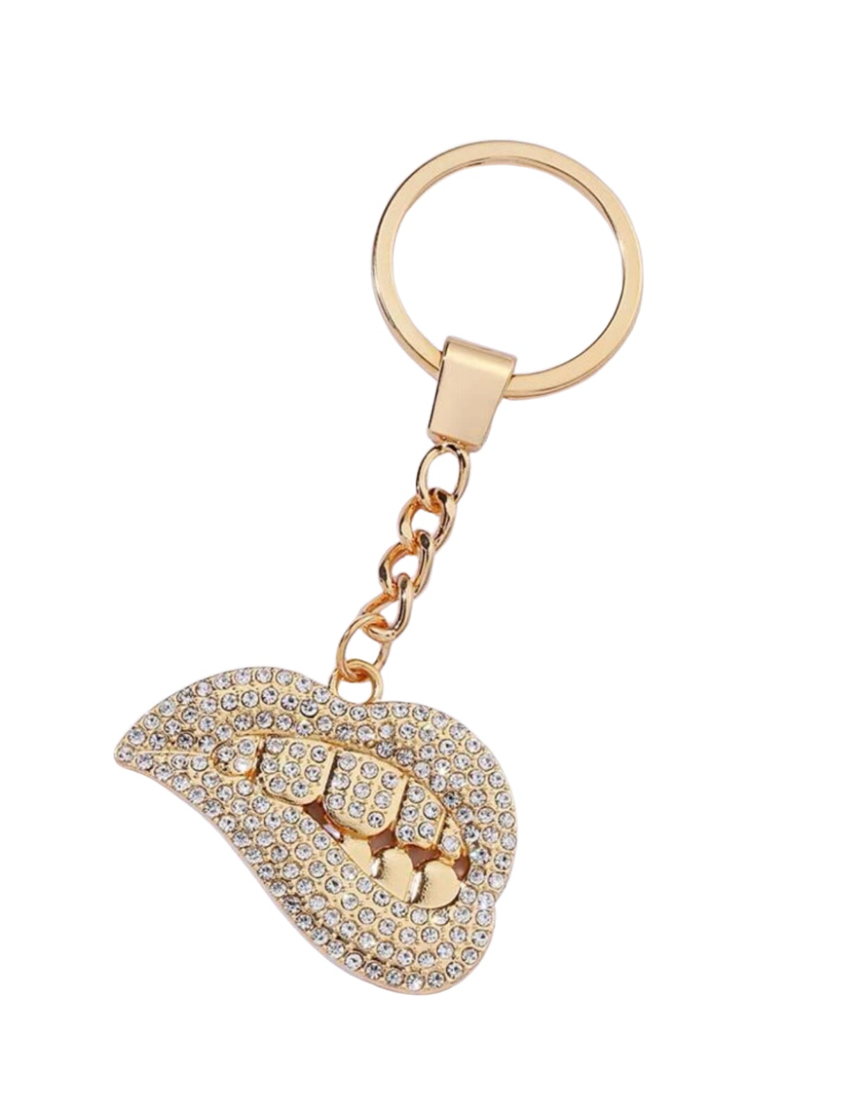 Bite Lip Rhinestone Keychain