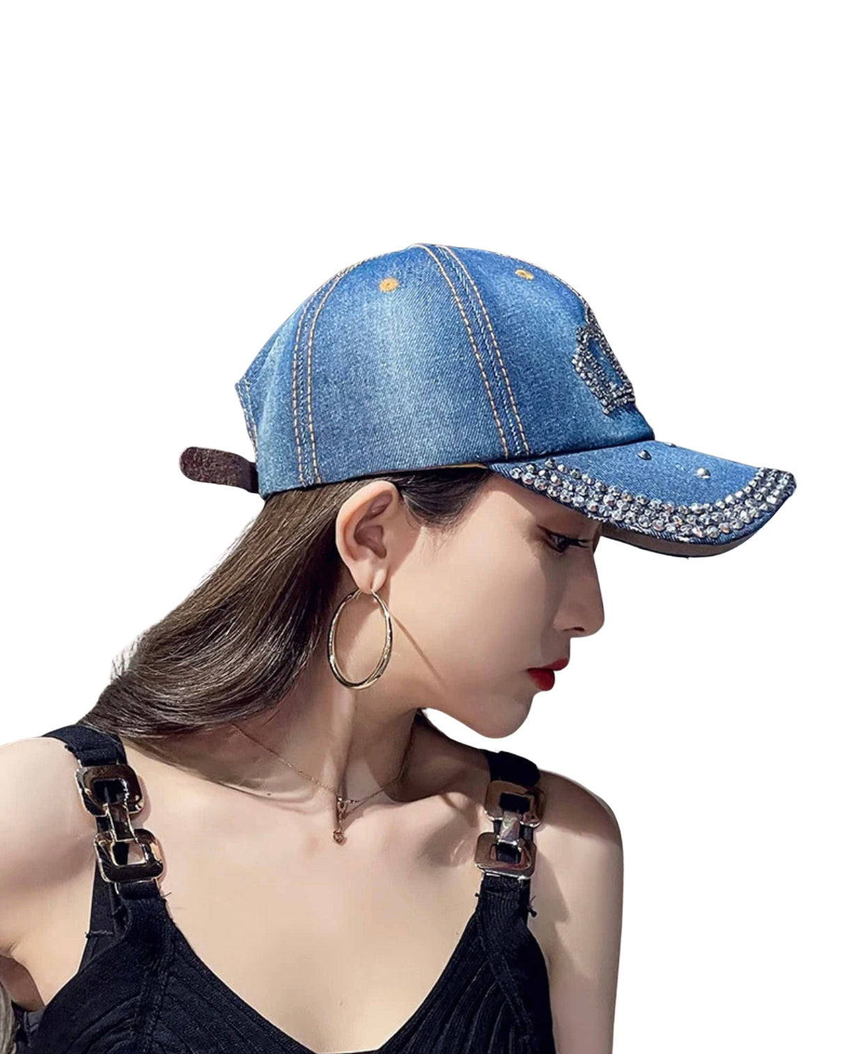 Fashion Crown Jean Hat For Women Baseball Cap Adjustable Denim