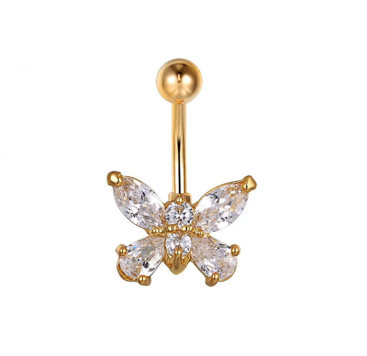 Gold Plated Variety Dangle Navel Belly Button Surgical Steel Piercing Barbell Body Jewelry