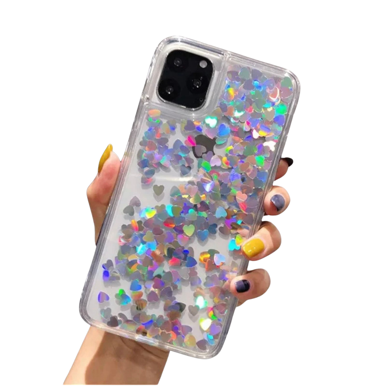 Floating Hearts Glitter Case For iPhone Clear Liquid Case Cover
