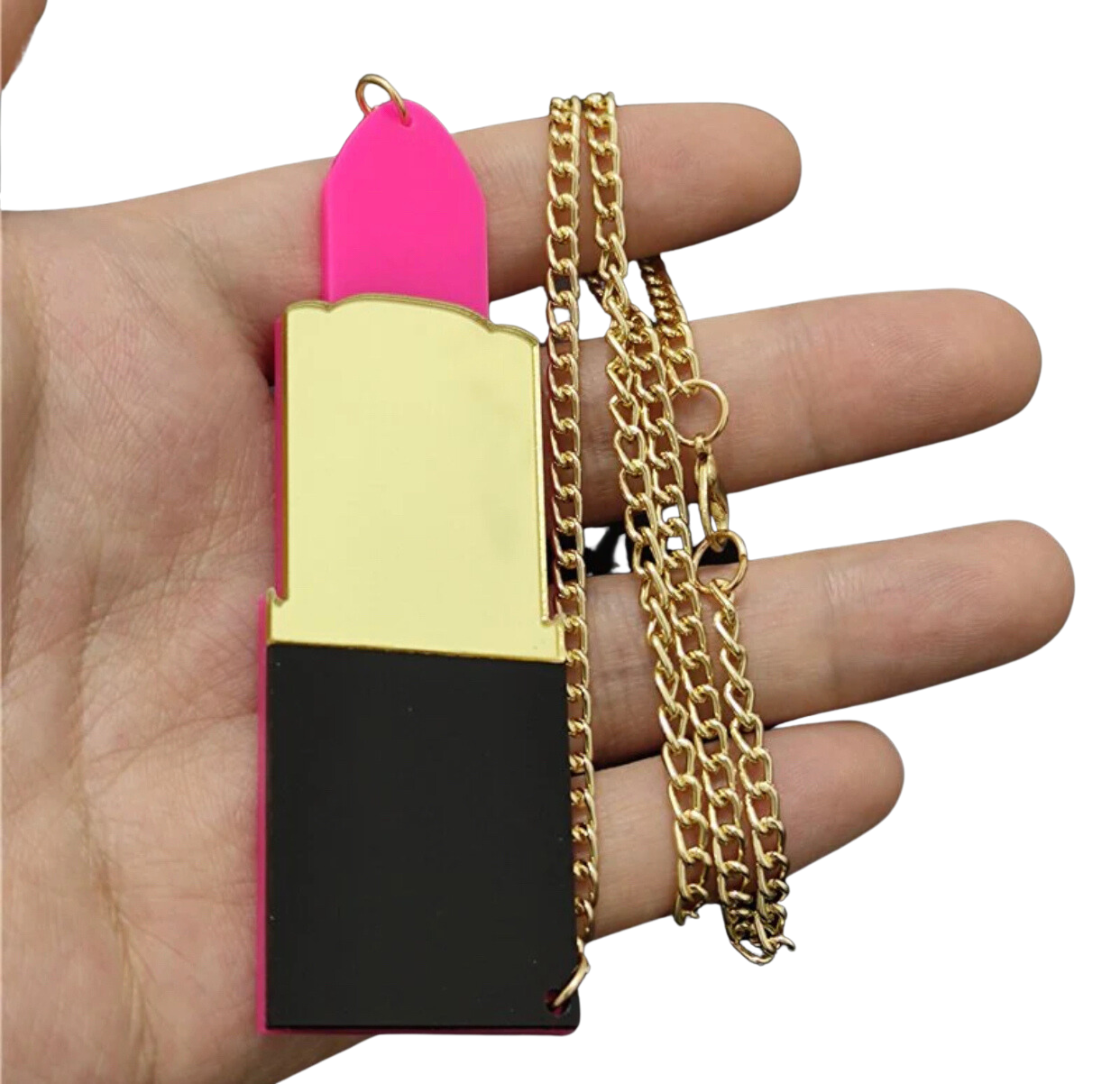 Big Lipstick Pendant Necklace Women Acrylic Jewelry