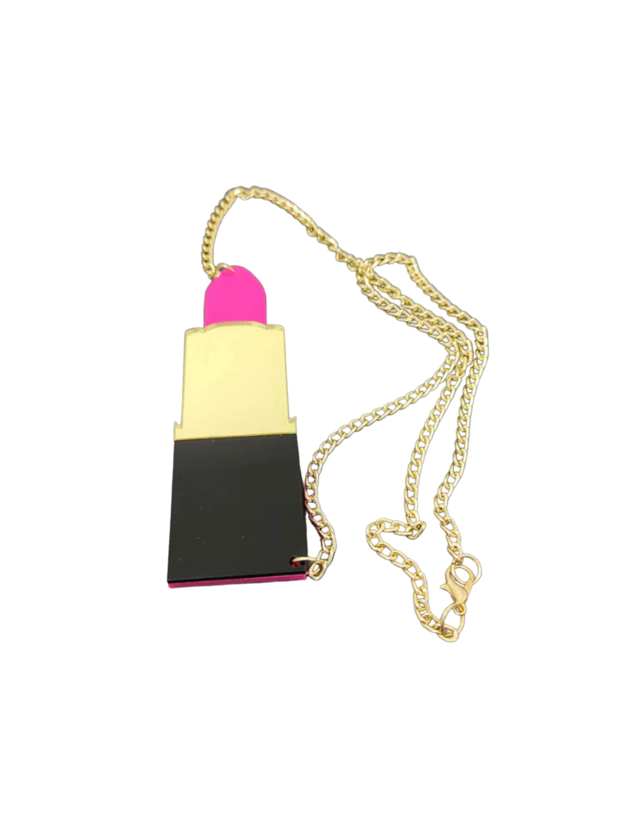Big Lipstick Pendant Necklace Women Acrylic Jewelry