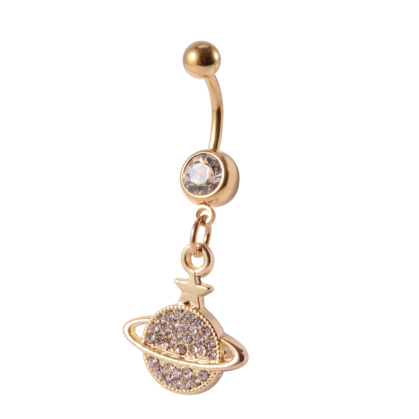 Gold Navel Piercings Dangling Belly Button Rings Body Jewelry