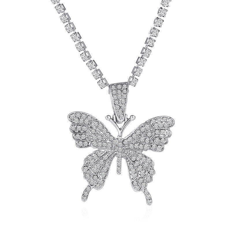Butterfly Necklace Rhinestones Choker Jewelry