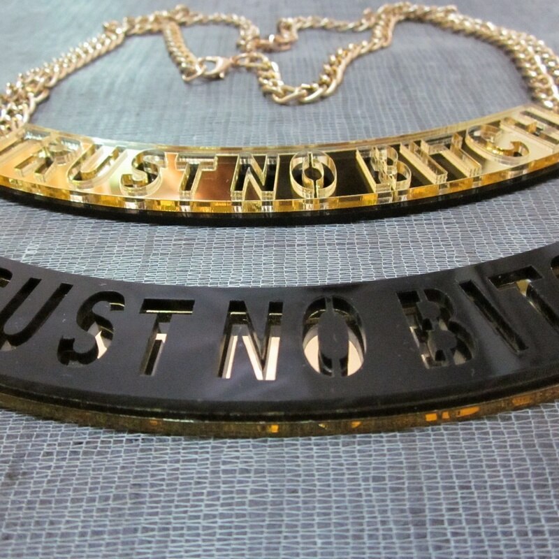 Trust No Bitch Necklace Acrylic Jewelry