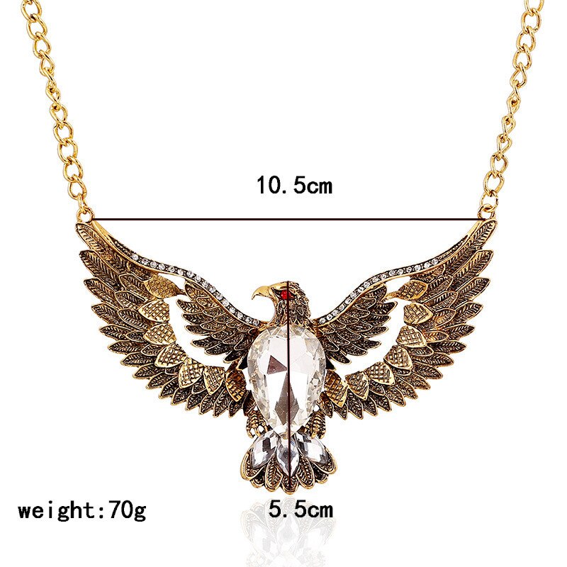Vintage Eagle Big Crystal Necklaces For Women Jewelry