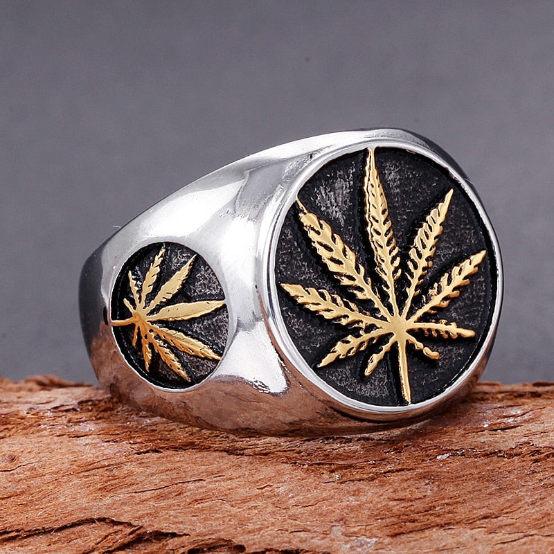 Leaf Ring Stainless Steel Gold/Silver Jewelry