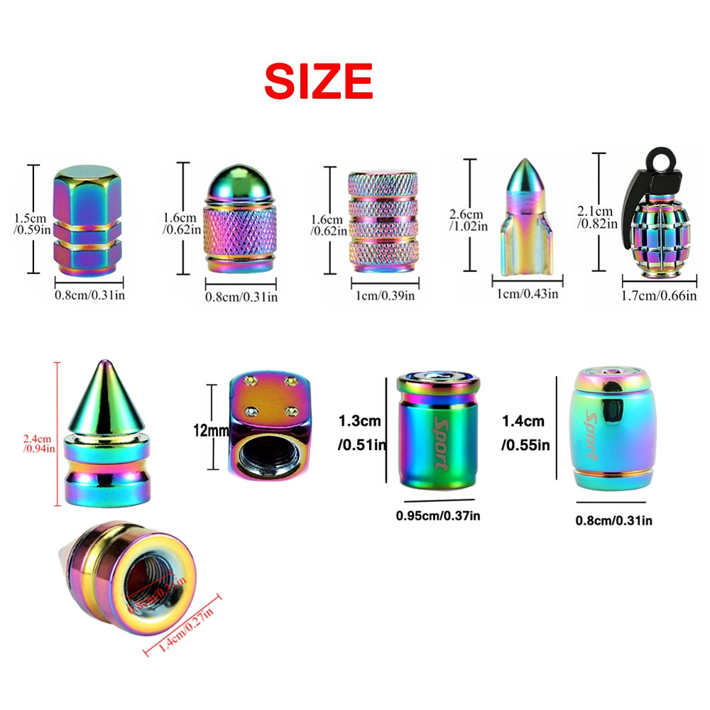 Multicolor Car Tire Wheel Valve Cap
