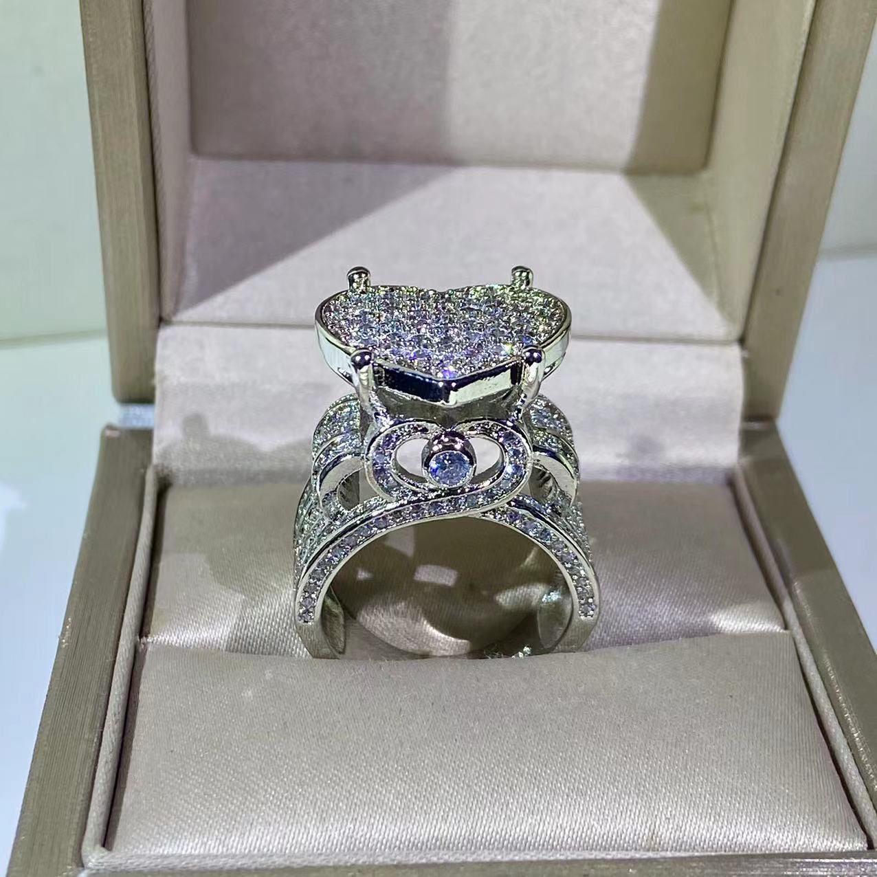 Big Heart Ring Cubic Zirconia Ring Jewelry