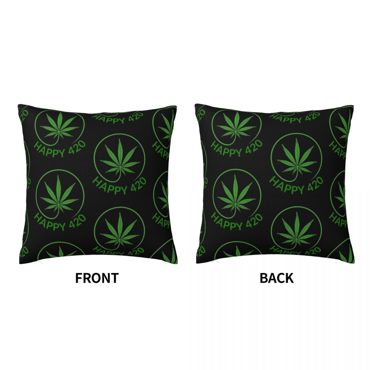 Weed Design Pillow Case Happy 420 Decorative Polyester Pillowcase