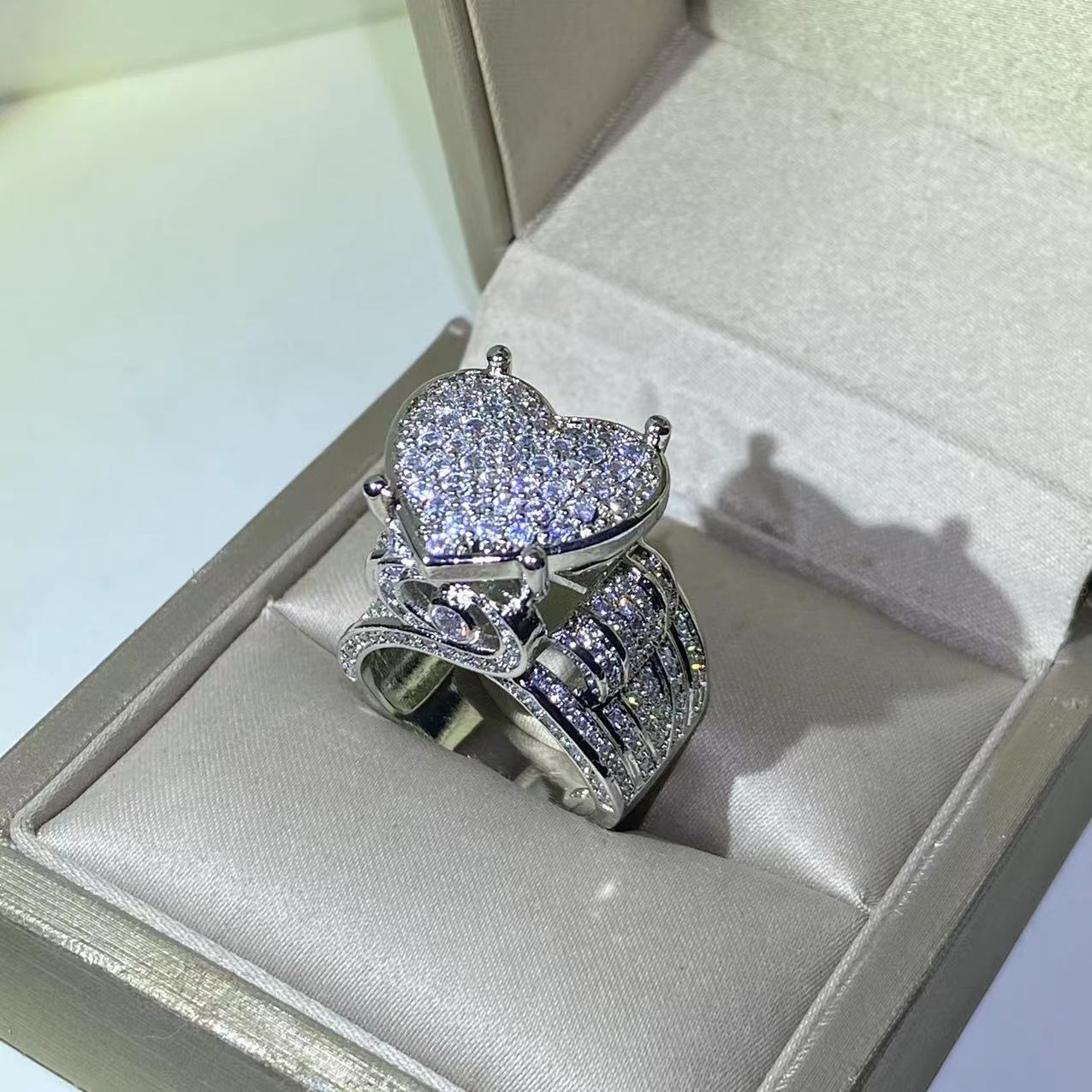 Big Heart Ring Cubic Zirconia Ring Jewelry
