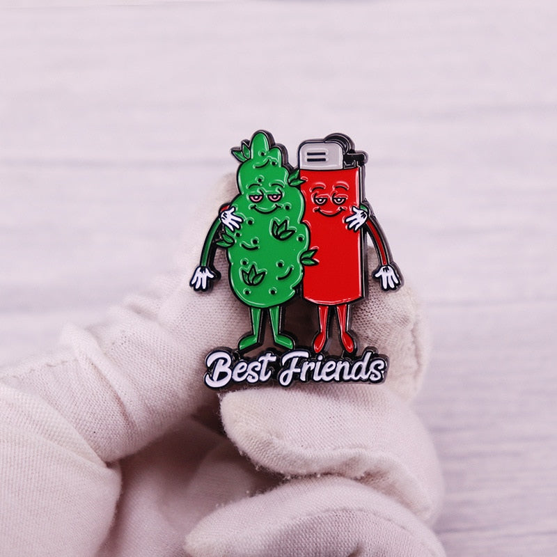 Best Friends Enamel Brooch Pins