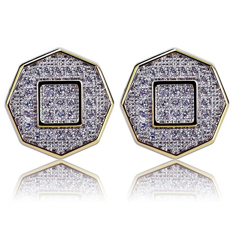 Zircon Stud Variety Earrings Micro Pave Full Bling Jewelry