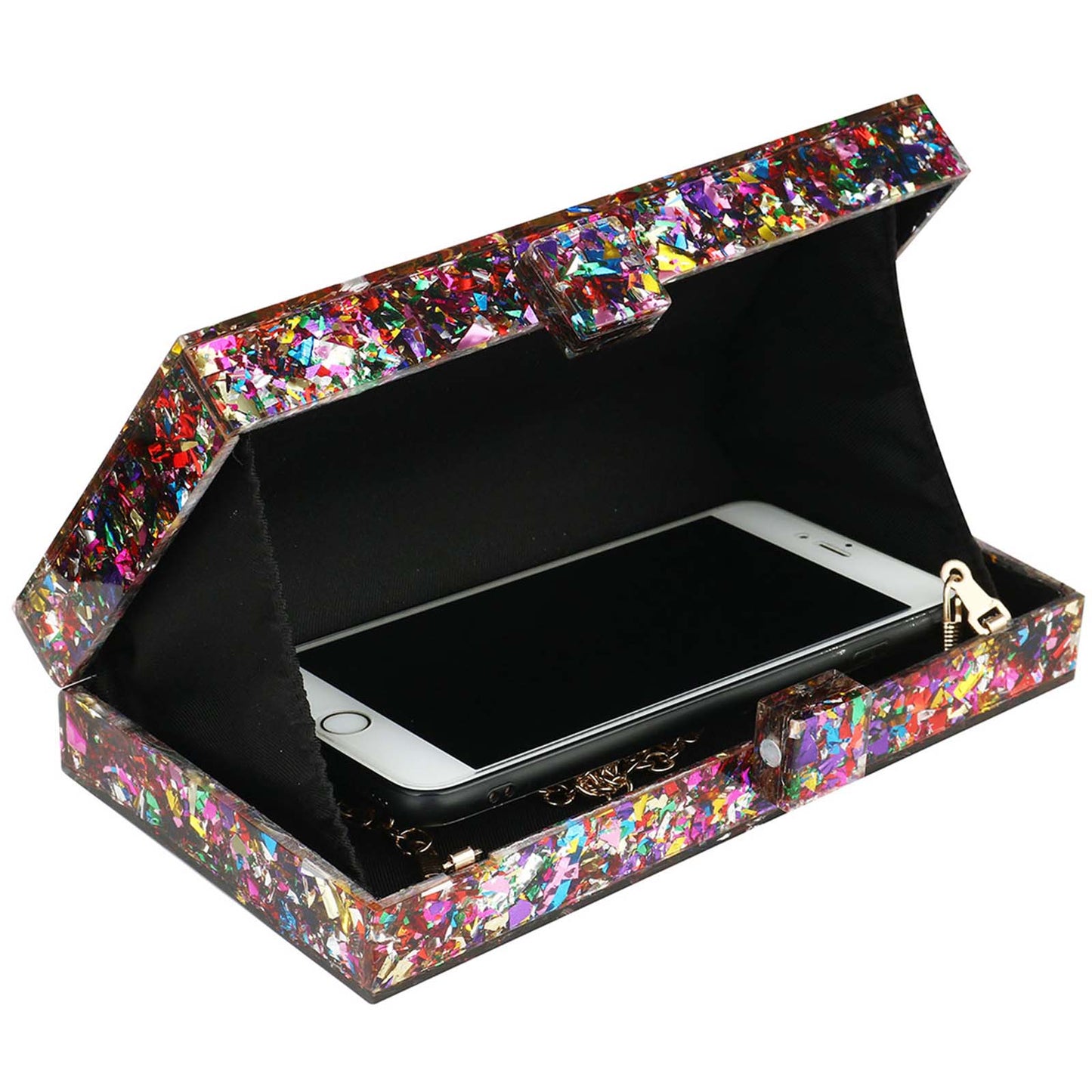 Glitter Evil Eye Acrylic Box Clutch Chain Shouler Handbags Crossbody Bag