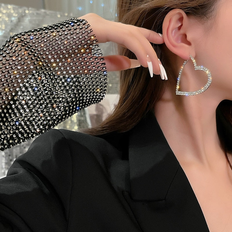 Heart Hoops Earrings Jewelry