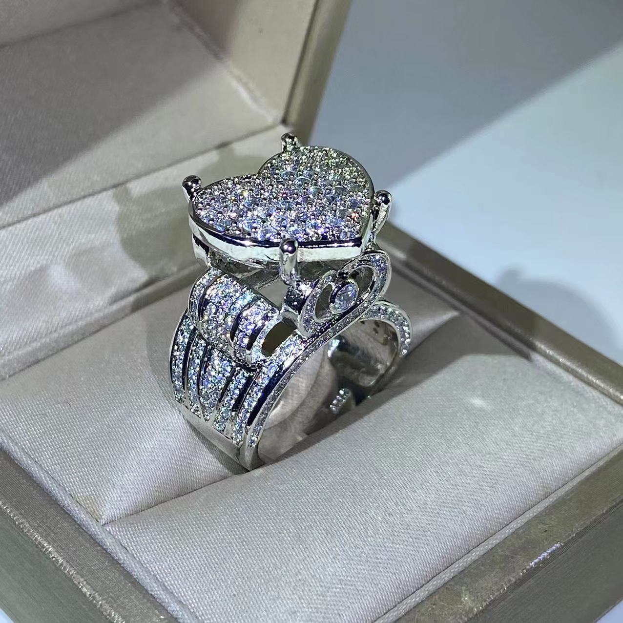 Big Heart Ring Cubic Zirconia Ring Jewelry