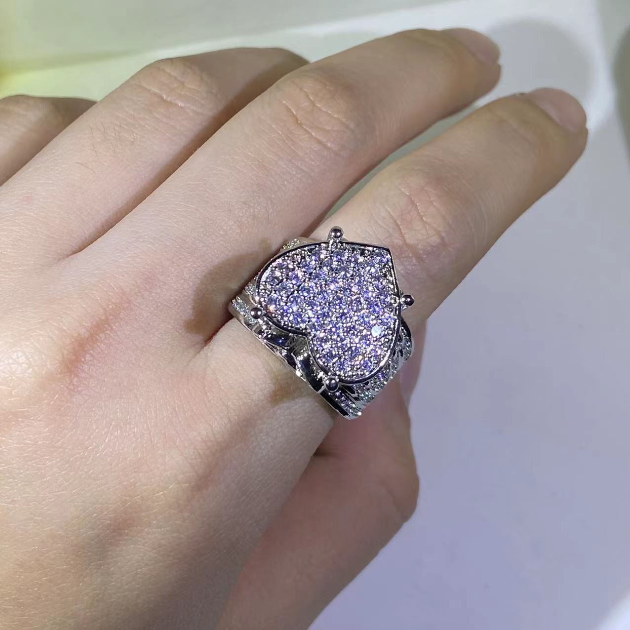 Big Heart Ring Cubic Zirconia Ring Jewelry