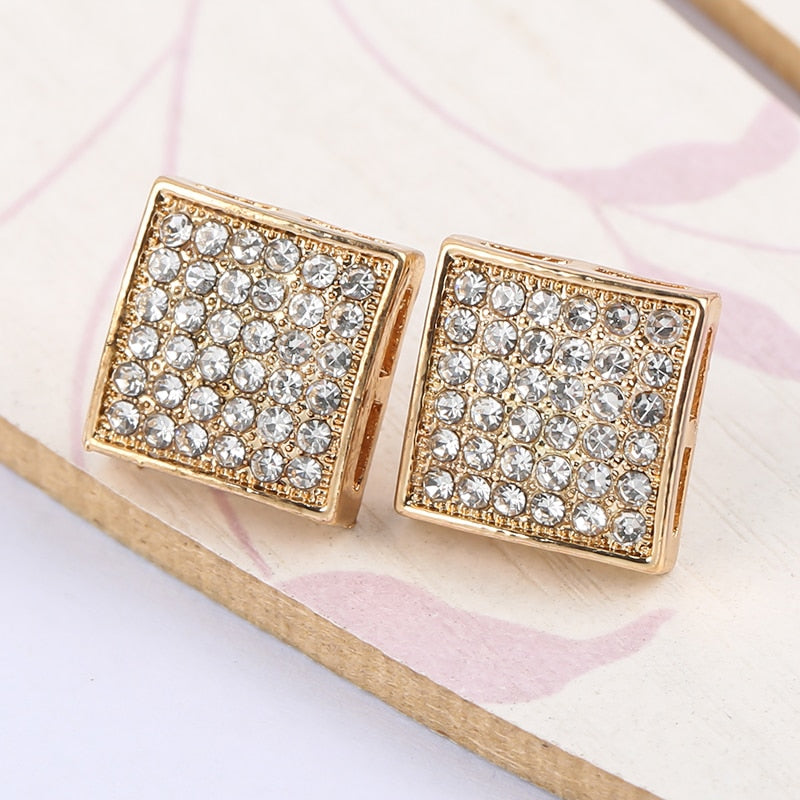Zircon Stud Variety Earrings Micro Pave Full Bling Jewelry