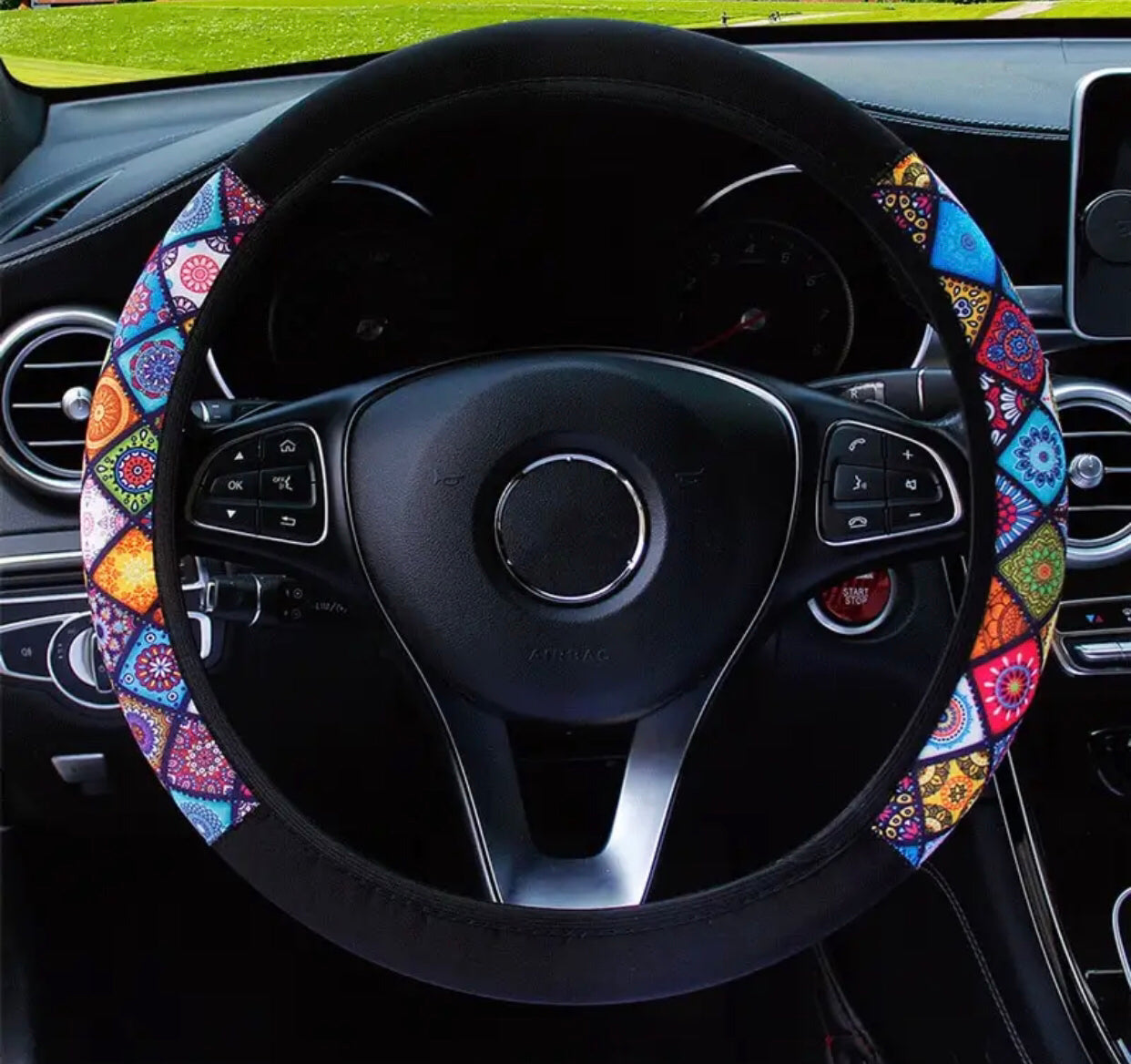 Quilt Design Steering Wheel Cover