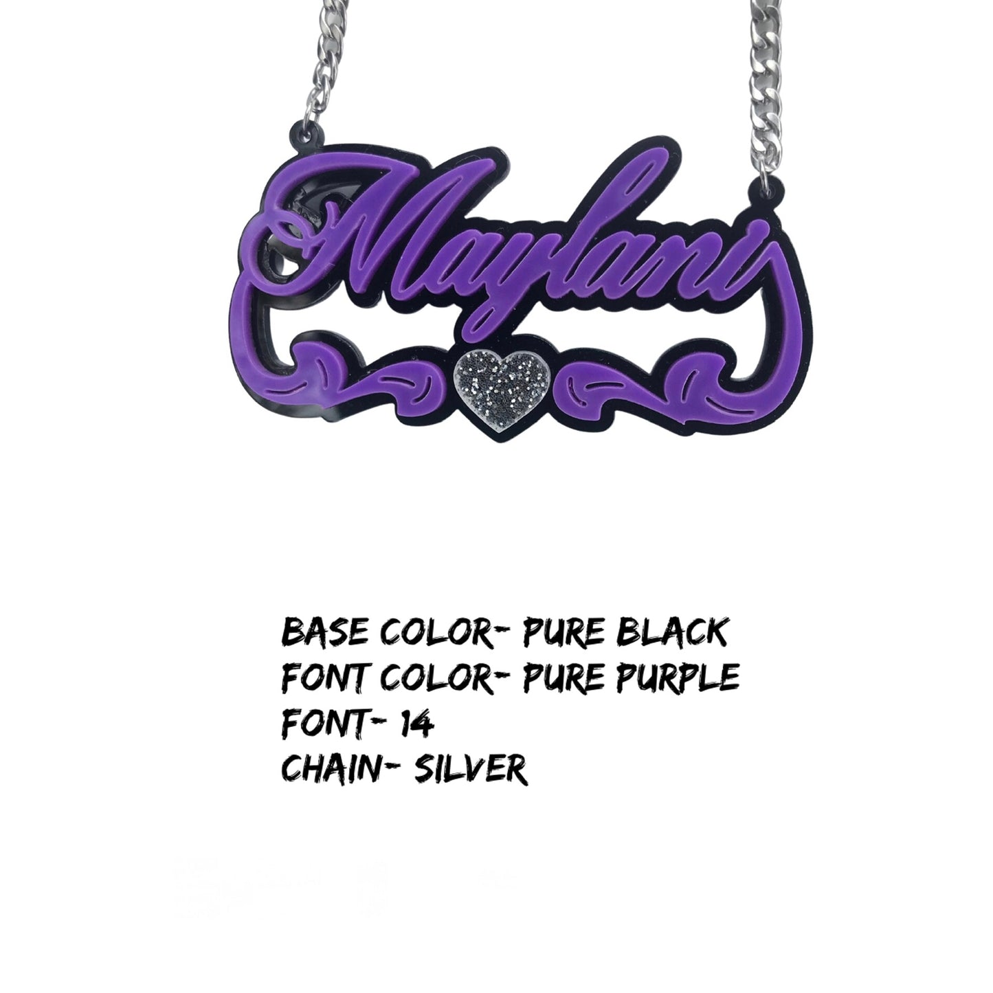 Custom Acrylic Name Plate Necklace (Stainless Steel)