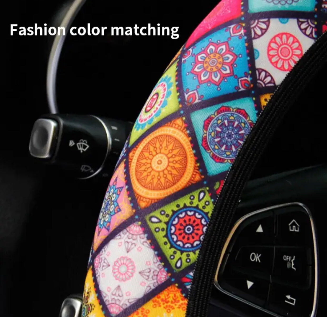 Quilt Design Steering Wheel Cover