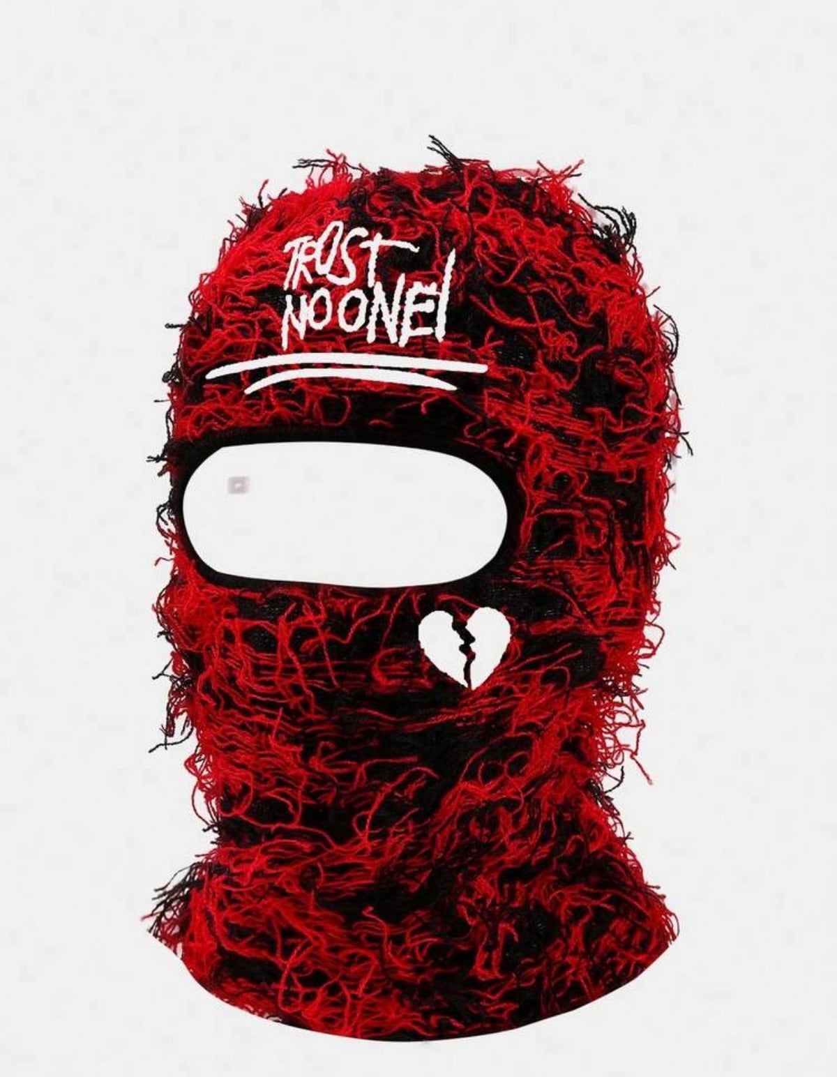 Trust No One Face Mask With Broken Heart