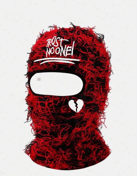Trust No One Face Mask With Broken Heart