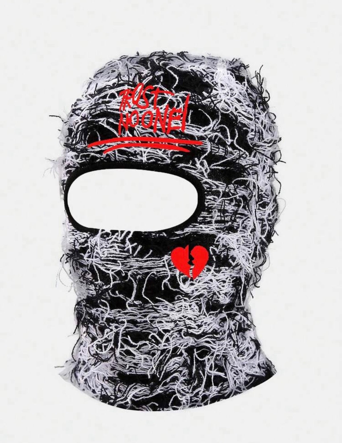 Trust No One Face Mask With Broken Heart