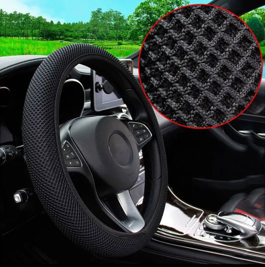 Black Meshed Steering Wheel Cover