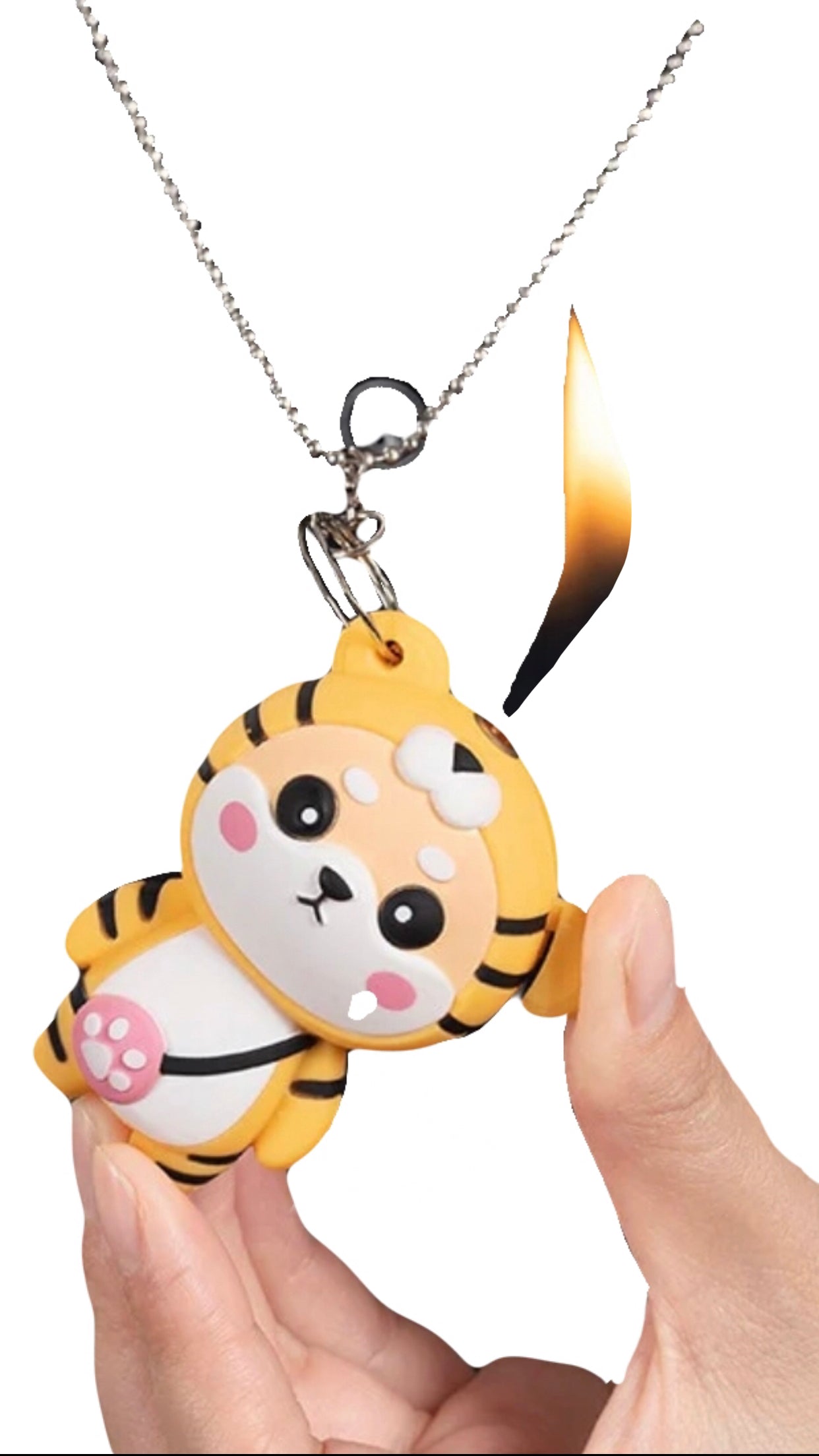 Cute Animal Pendant Keychain Lighter (No Fuel Included)