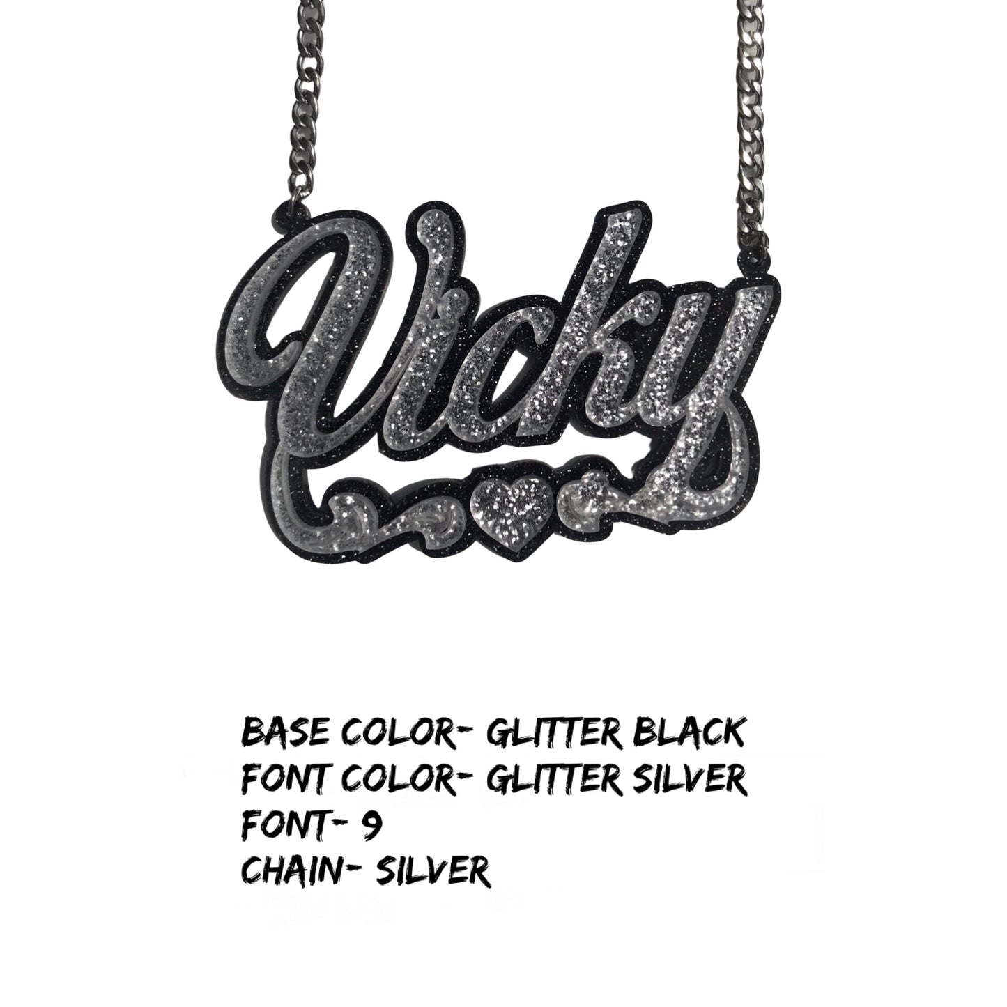 Custom Acrylic Name Plate Necklace (Stainless Steel)