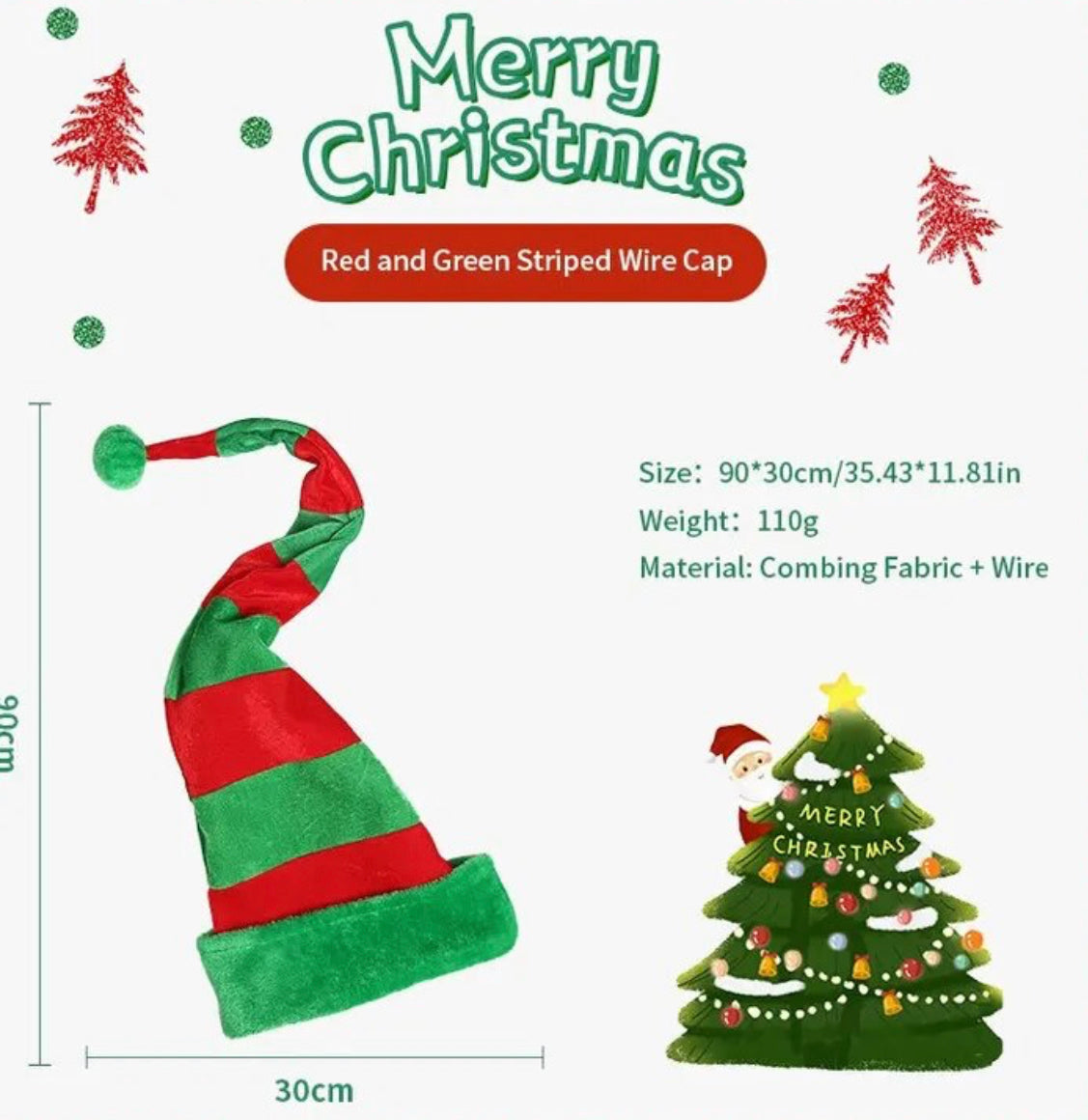 Long Christmas Elf Hat