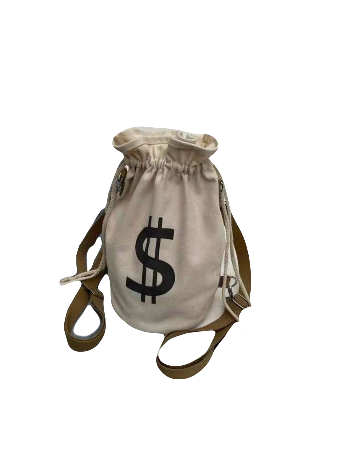 Draw String Money Sign Bucket Bag