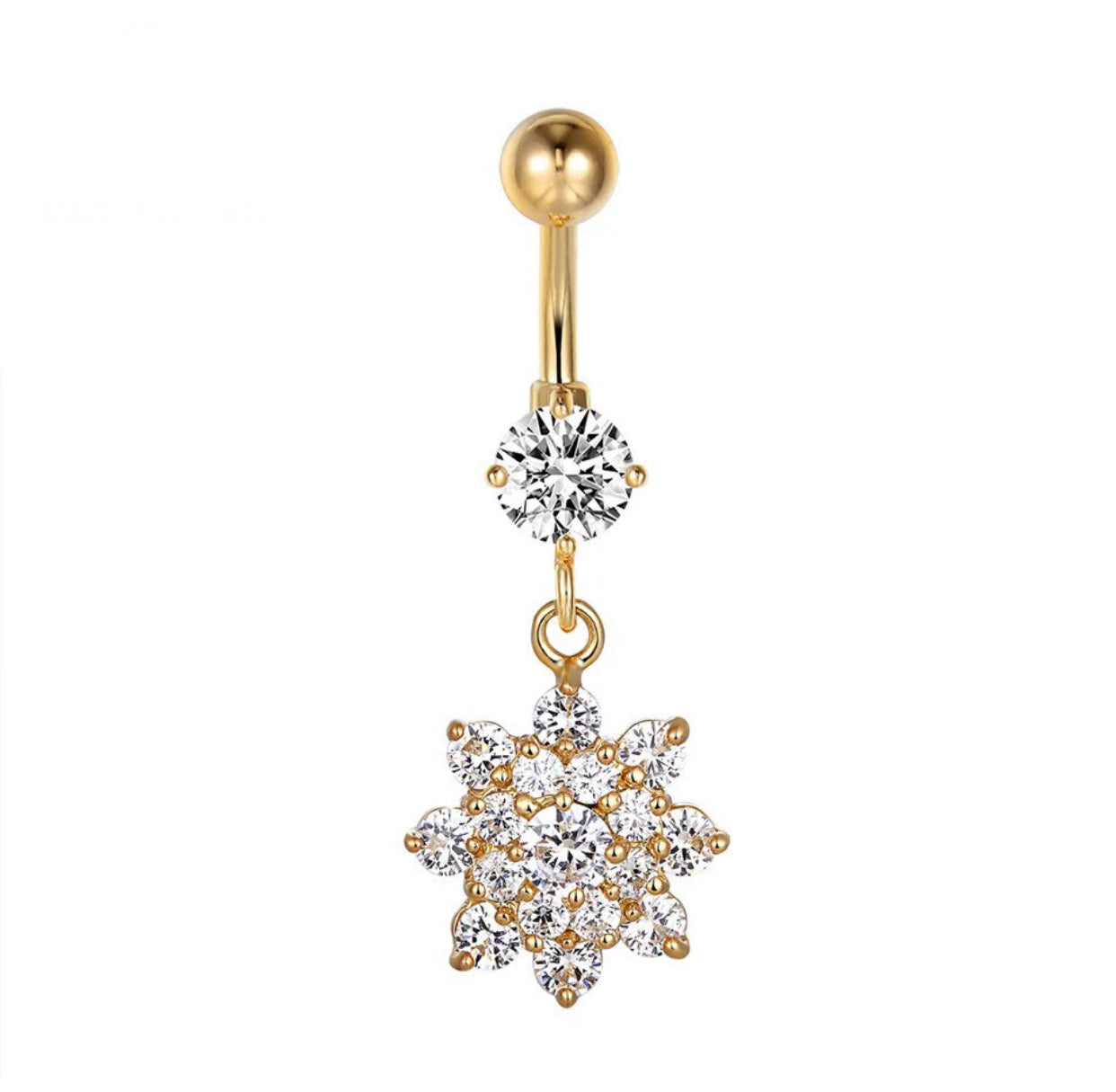 Gold Plated Variety Dangle Navel Belly Button Surgical Steel Piercing Barbell Body Jewelry