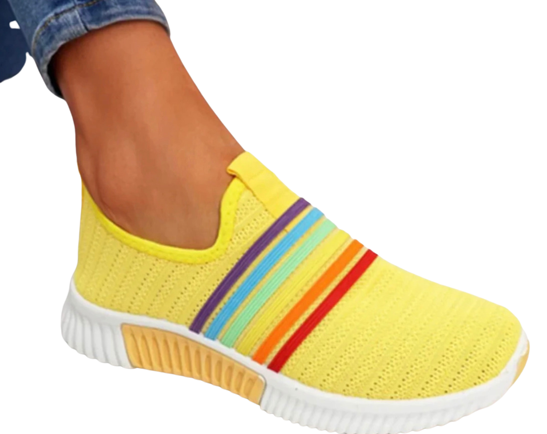 Rainbow Stripes Mesh Casual Sneakers Shoes