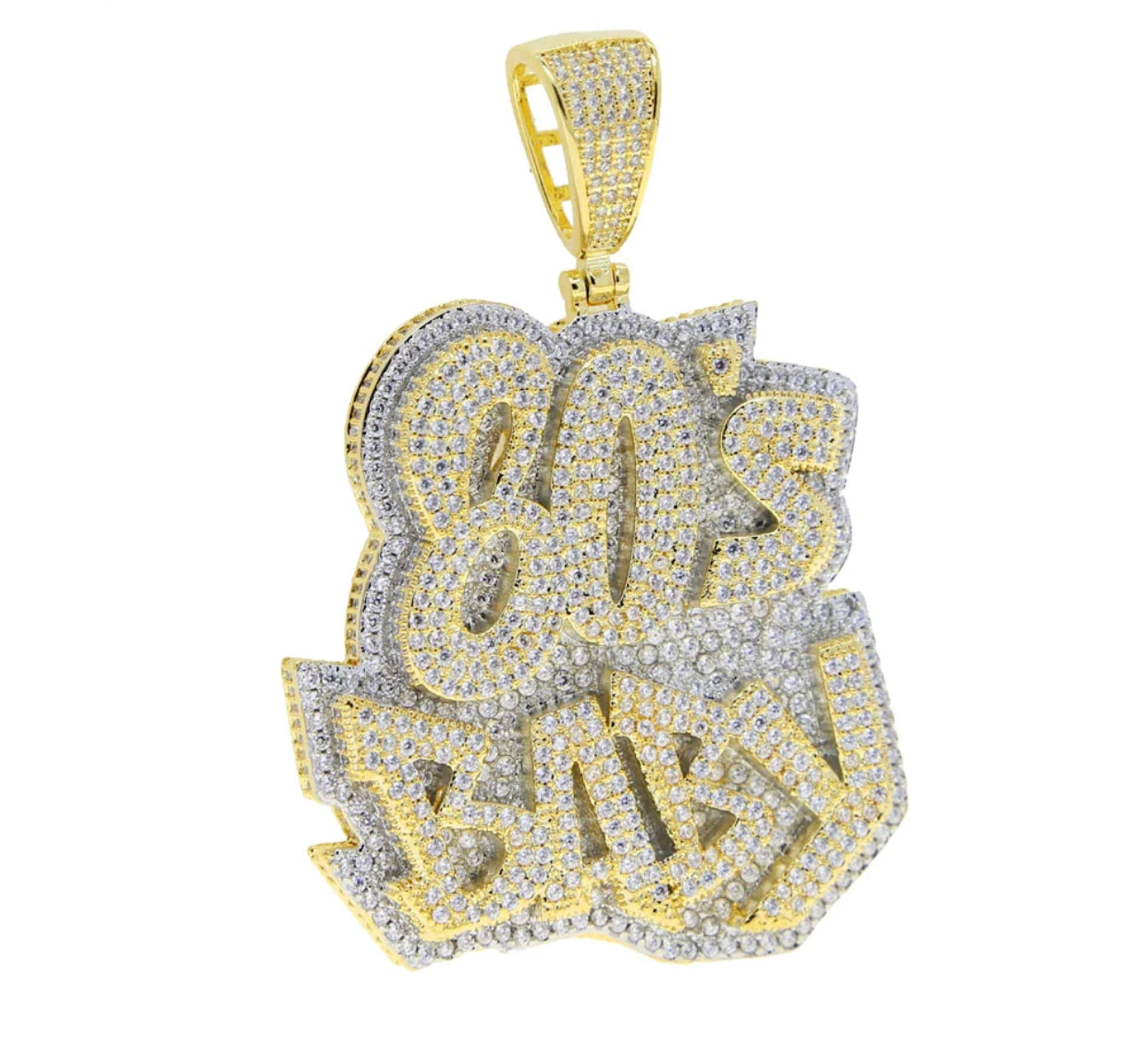 80’s Baby Iced Out Bling Chain Necklace Cubic Zirconia Jewelry