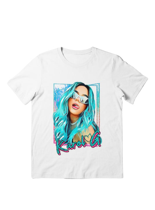 Karol G Blue Hair T-Shirt (Spanish)