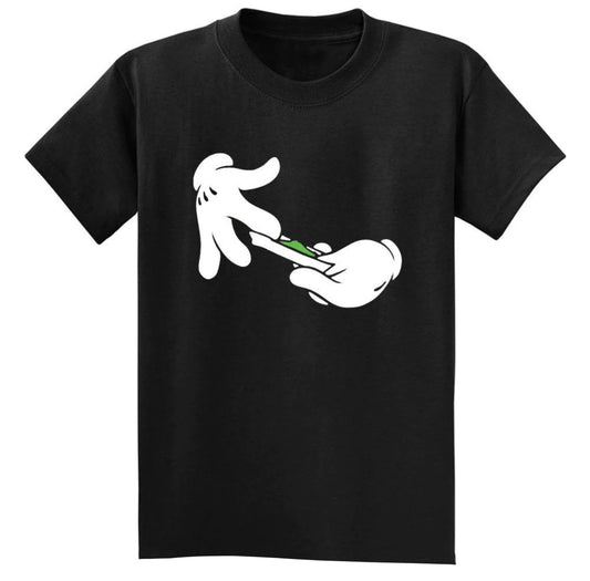 Mickey Hands Rolling Blunt Joint T-Shirt