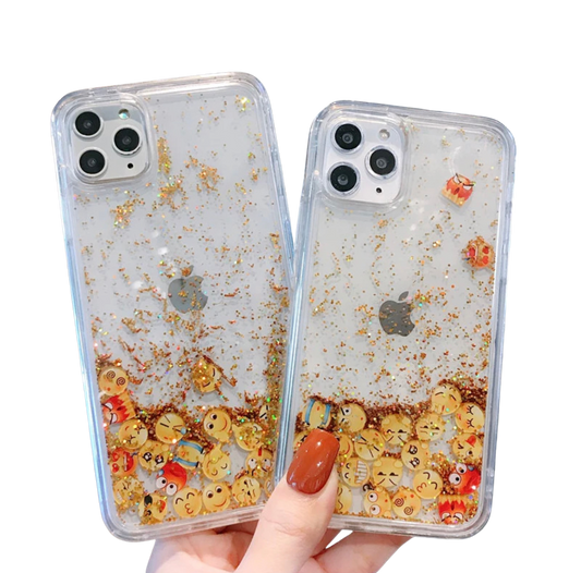 Floating Emoji Liquid Case For iphone