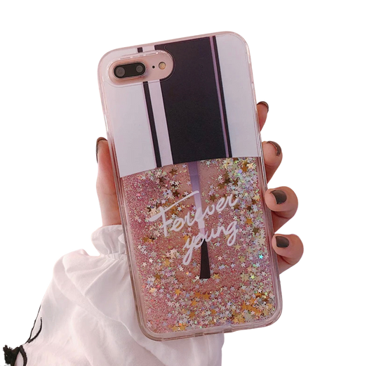 Makeup Cosmetic Case for iphone Bling Glitter Liquid Hard Phone Case