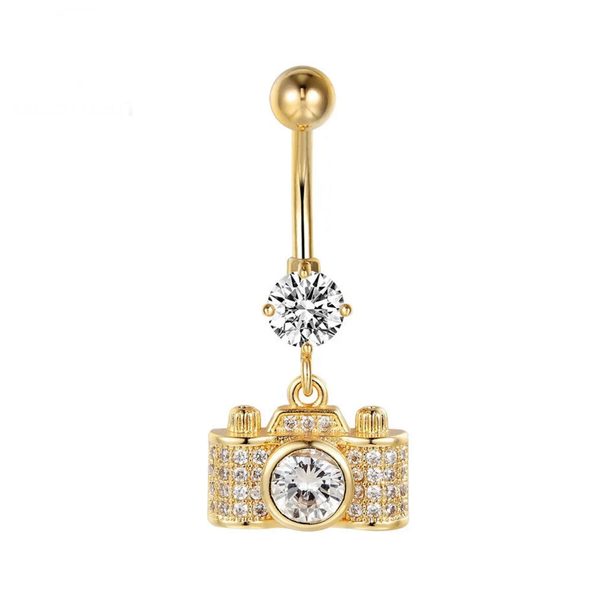 Gold Plated Variety Dangle Navel Belly Button Surgical Steel Piercing Barbell Body Jewelry
