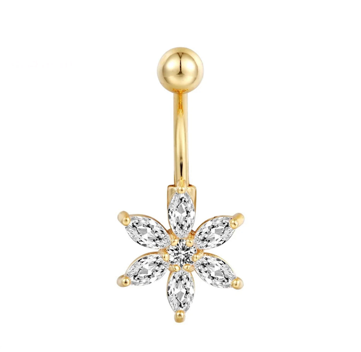 Gold Plated Variety Dangle Navel Belly Button Surgical Steel Piercing Barbell Body Jewelry
