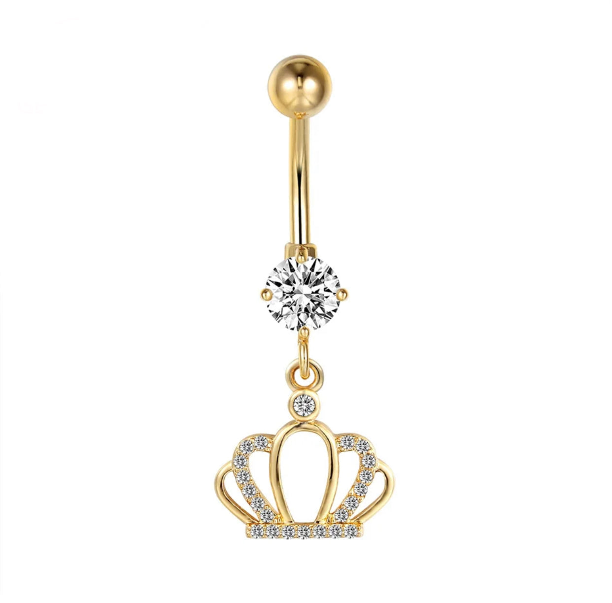 Gold Plated Variety Dangle Navel Belly Button Surgical Steel Piercing Barbell Body Jewelry