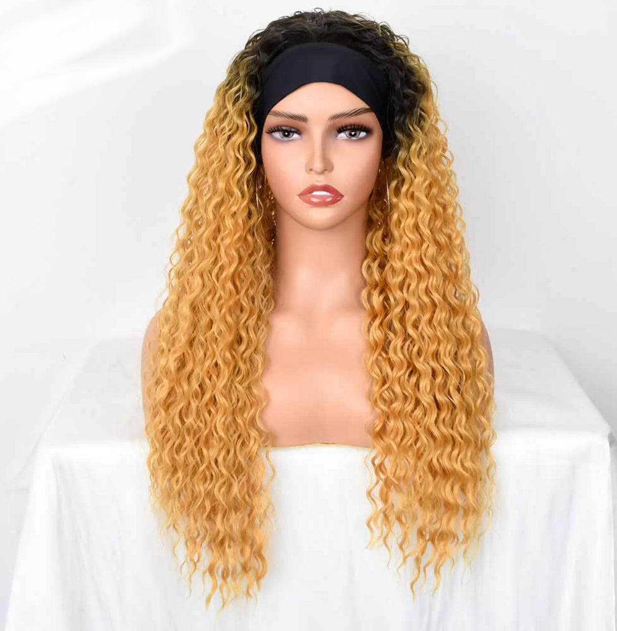 Synthetic Curly Hair Headband Wig Women