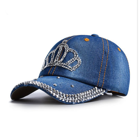 Fashion Crown Jean Hat For Women Baseball Cap Adjustable Denim