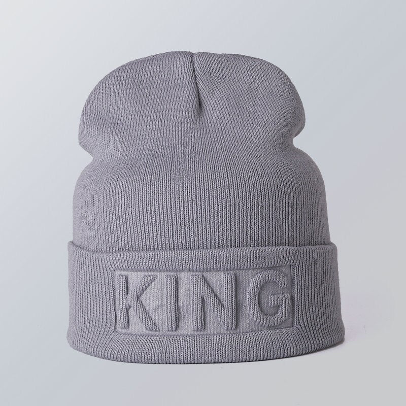 King Queen Beanies Cap Couples Hat