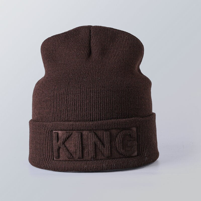 King Queen Beanies Cap Couples Hat