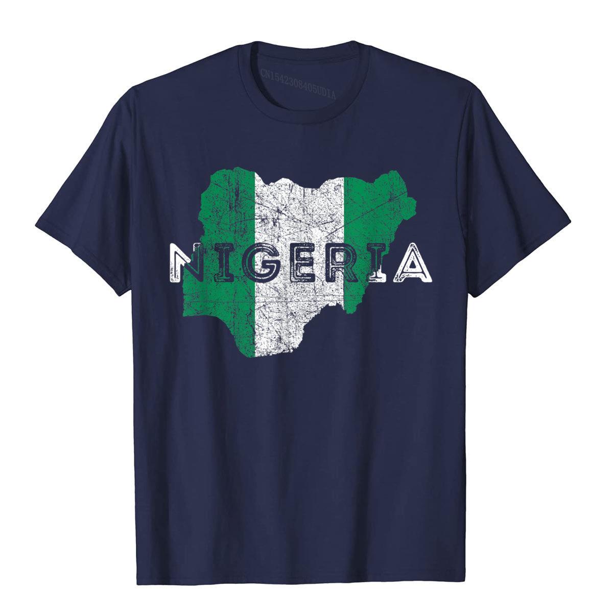 Nigerian Map And Flag Nigeria T-Shirt Cotton